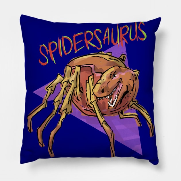 Spidersaurus Spider Dinosaur Tyrannosaurus Rex Spider Lover Pillow by AHBRAIN