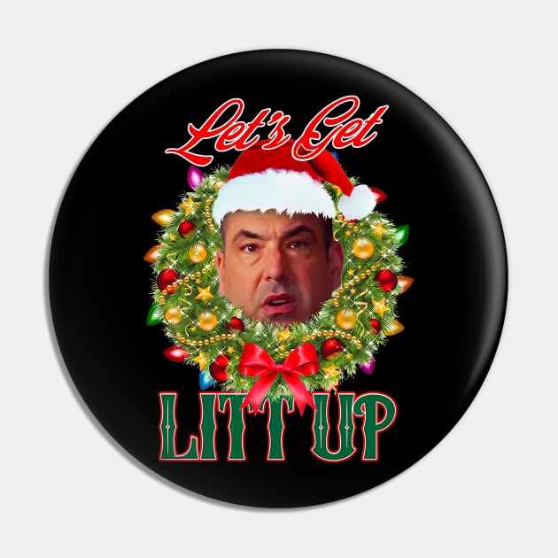 Let's Get Litt Up Funny Louis Litt up Ugly Christmas Pin by TrikoCraft