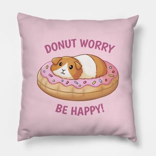 Guinea Pig In A Donut Plushie Pillow