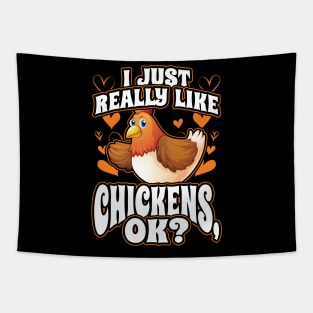 I Just Really Like Chickens OK Tapestry