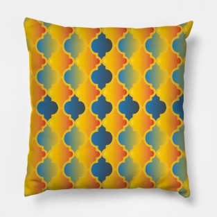 Colorful Mosaic Blue And Orange Pillow