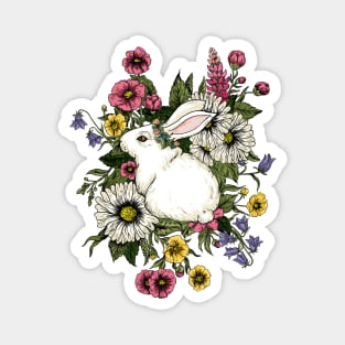 Rabbit in Flowers Magnet