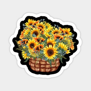 Sunflower Brunch Flora Positive Vintage Retro Minimalist Magnet