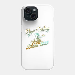 Barbie movie 2023 Ryan Gosling as Ken graphic illustration design by ironpalette Phone Case