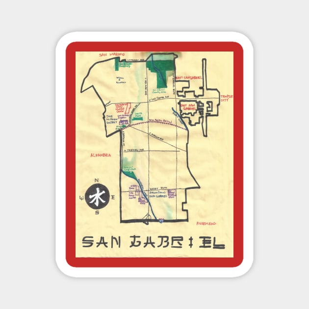 San Gabriel Magnet by PendersleighAndSonsCartography