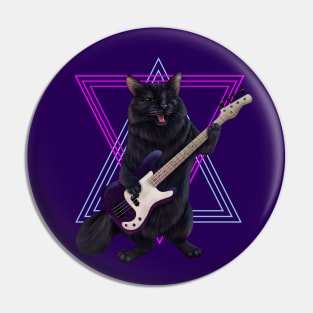 Cat playing bass guitar Pin