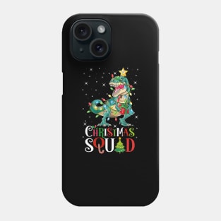 Christmas Squad Dinosaur T Rex Funny Xmas Lights Tree Rex Phone Case