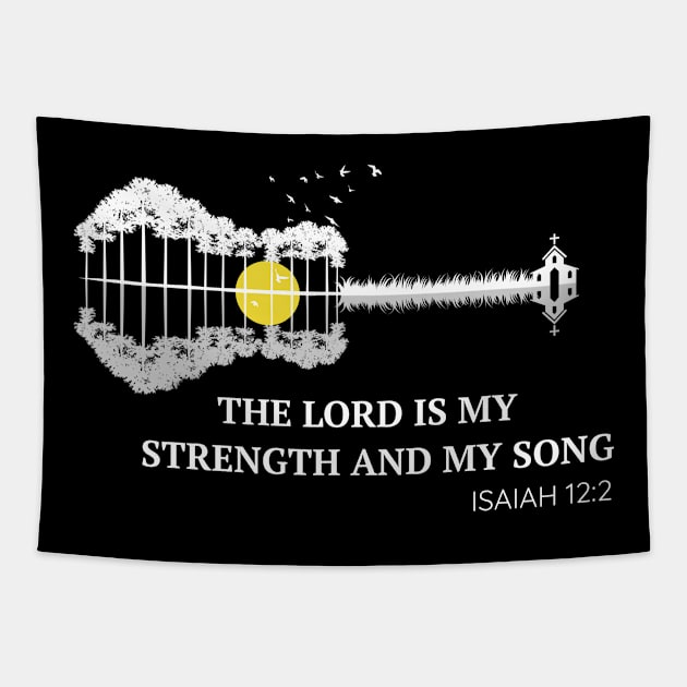 Christian Jesus Guitar Worship Bibel Guitarist Tapestry by ChrisselDesigns