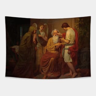 Tobias Healing His Blind Father's Eyes by August Malmstrom Tapestry