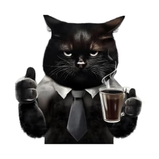 Bossy Cat Coffee Thumbs-Up T-Shirt