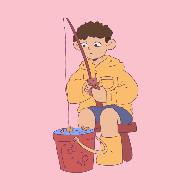 boy fishing by Paoniel