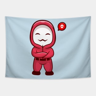 Cute Hacker Standing Cartoon Tapestry