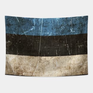 Vintage Aged and Scratched Estonian Flag Tapestry