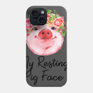 Cute Pig Face Flower Design. Phone Case