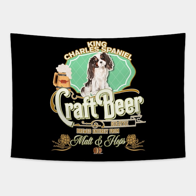 King Charles Spaniel Gifts - Beer Dog lover Tapestry by StudioElla