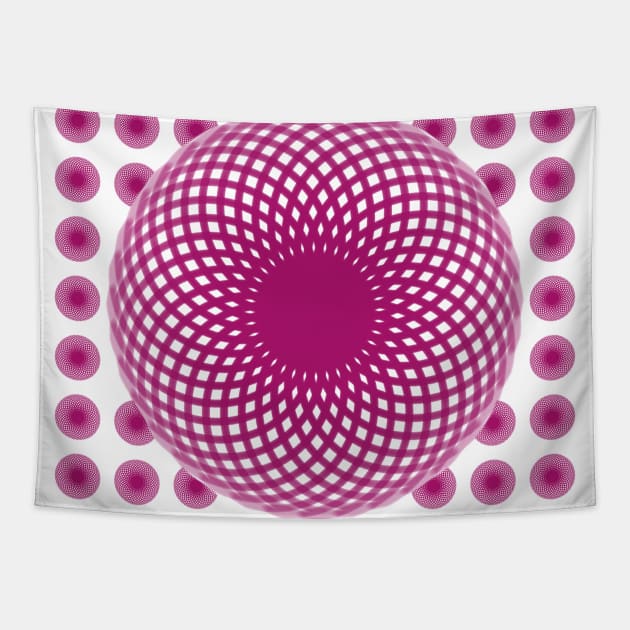 Pink Sphere Pattern Tapestry by Designs_by_KC