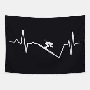 Heartbeat Pulse Downhill Skiing Shirt Tapestry