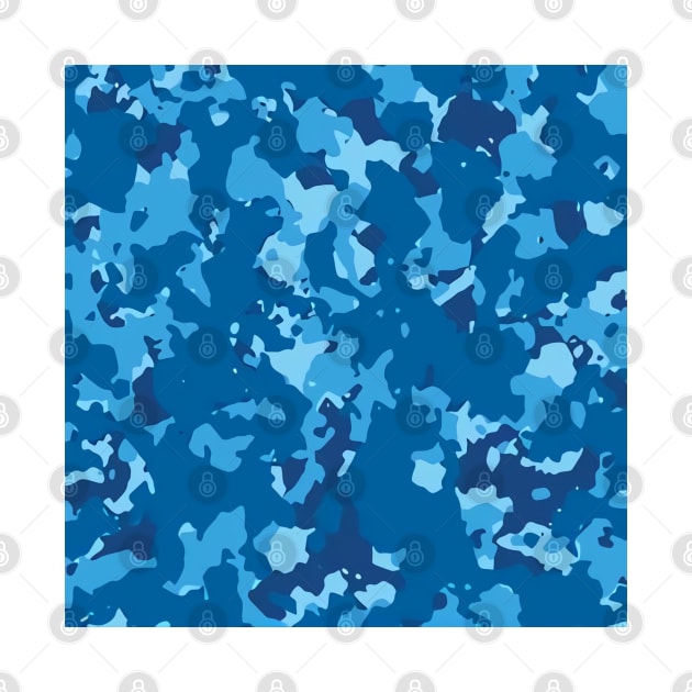 Camo Blue Tight Camo Print by teezeedy