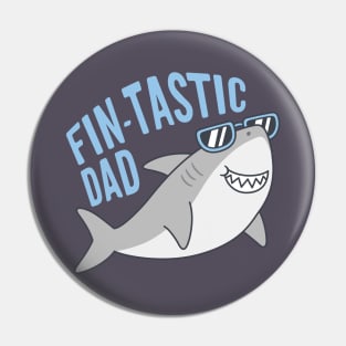 Funny Fin-tastic Dad Shark With Shades Pin