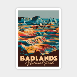 Badlands National Park Retro Travel Magnet