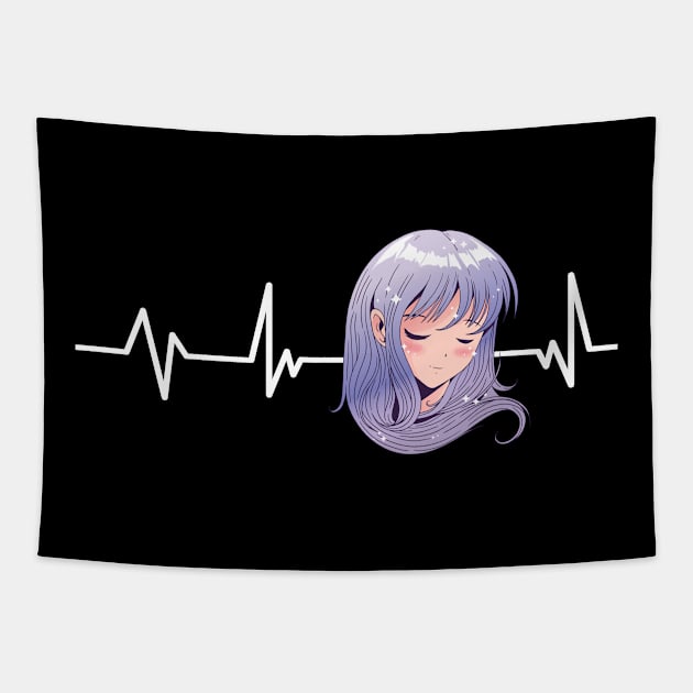 Anime Girl Heartbeat Anime Merch Otaku Gift Anime Girl Tapestry by TheTeeBee