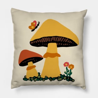 Retro Mushroom with Butterfly Pillow