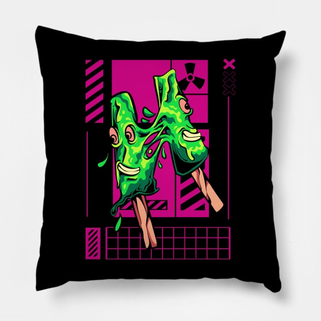 ICE CREAM MONSTER ZOMBIES Pillow by Ihsanmtsm Illustration