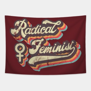 "Radical Feminist" Distressed Rainbow Retro Venus Tapestry