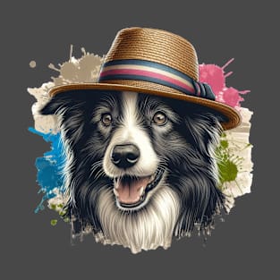 Border Collie Splash Art T-Shirt