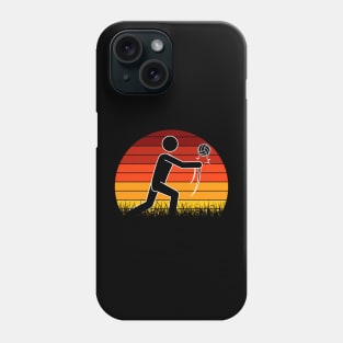 Travel back in time with beach volleyball - Retro Sunsets shirt featuring a player! Phone Case