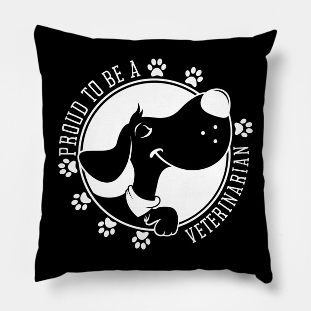 Proud To Be A Veterinarian Pillow by Meoipp