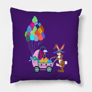 Easter Bunny and Chicks Baby Carriage Stroll Pillow