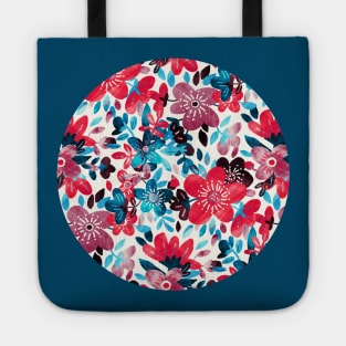 Happy Red Flower Collage Tote