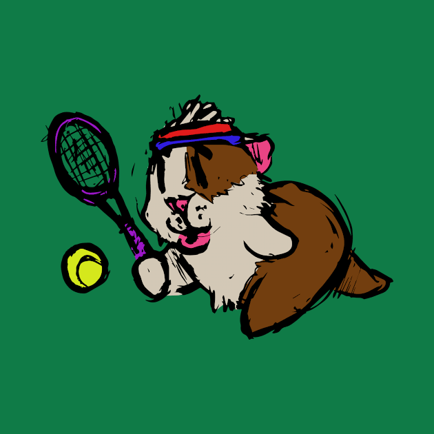 Tennis Guinea Pig by GuineaPigArt