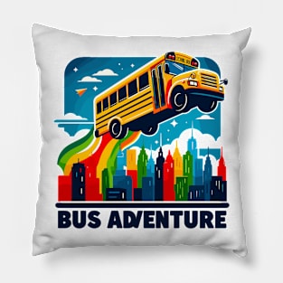 School Bus Adventure Pillow