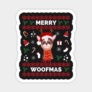 Chihuahua Dog Merry Woofmas Christmas Gift - Chihuahua Funny Holiday Christmas - Chihuahua Funny Holiday Christmas Celebration - Chihuahua Lover Gifts Magnet