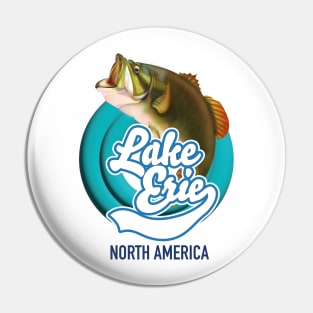 Lake Erie North America fishing logo Pin