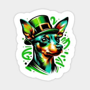 Miniature Pinscher Celebrates Saint Patrick's Day Magnet