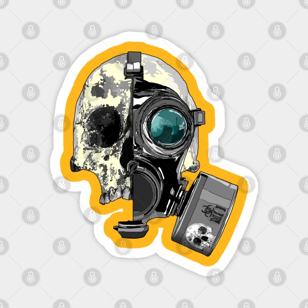Skull with gas mask Magnet by M[ ]