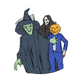 The Witch, the Pumpkin and Death T-Shirt