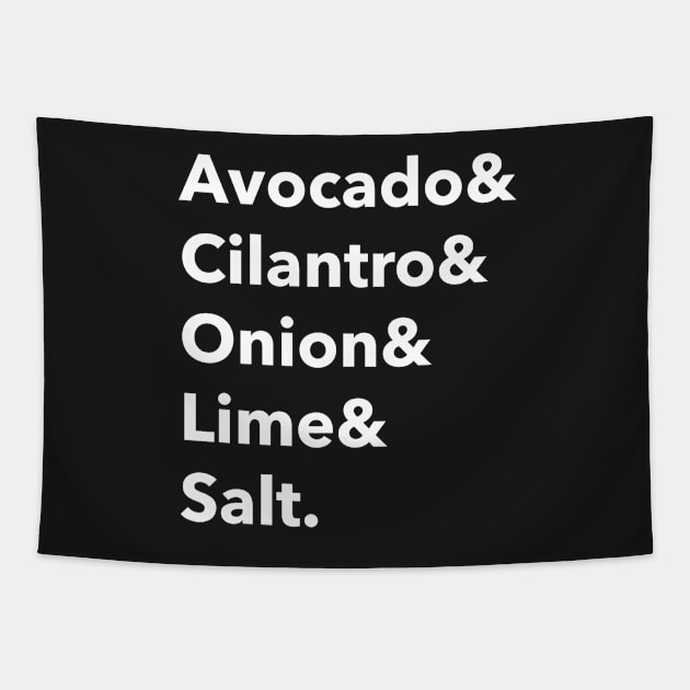 Guacamole ingredients Tapestry by AllPrintsAndArt