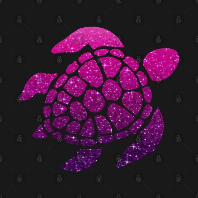 Dark Pink Purple Ombre Faux Glitter Turtle by Felicity-K