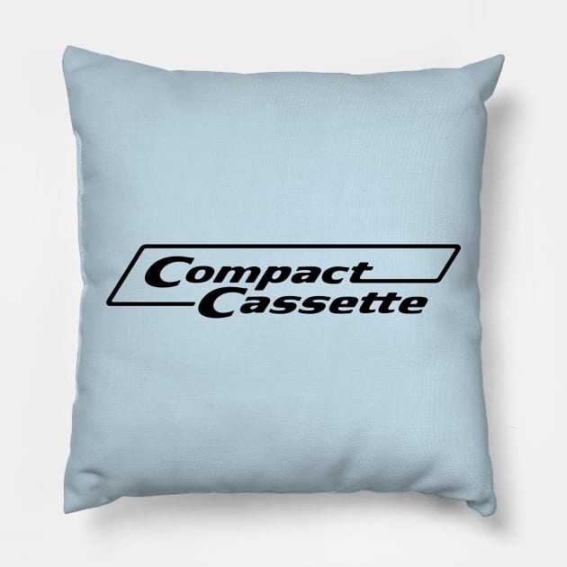 Compact Cassette Logo Pillow by Sudburied