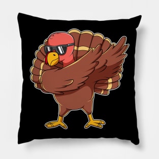 Cute Dabbing Turkey Funny Thanksgiving Gift Pillow