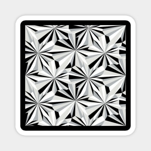 Retro Abstract Black and White Geometry Magnet