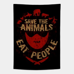 save the animals - EAT PEOPLE (3) Tapestry