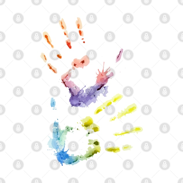 Colorful hand print by Veleri