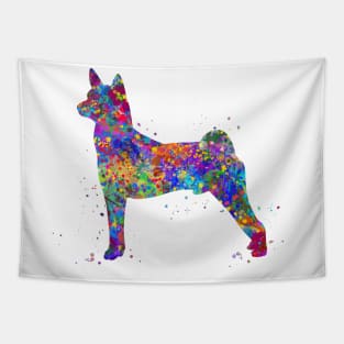 Basenji dog watercolor Tapestry