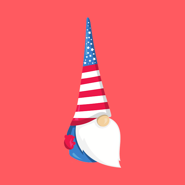 Fourth Of July, Cute Gnome, Independence Day by Jelena Dunčević