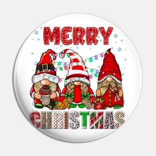 Merry Christmas Gnome Family Funny Xmas Tree Women Men Kids Pin